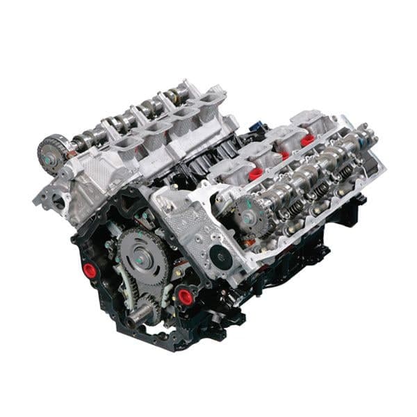 Open V8 engine: cylinder heads, camshafts, valves, timing gears and chain, block, and crankshaft